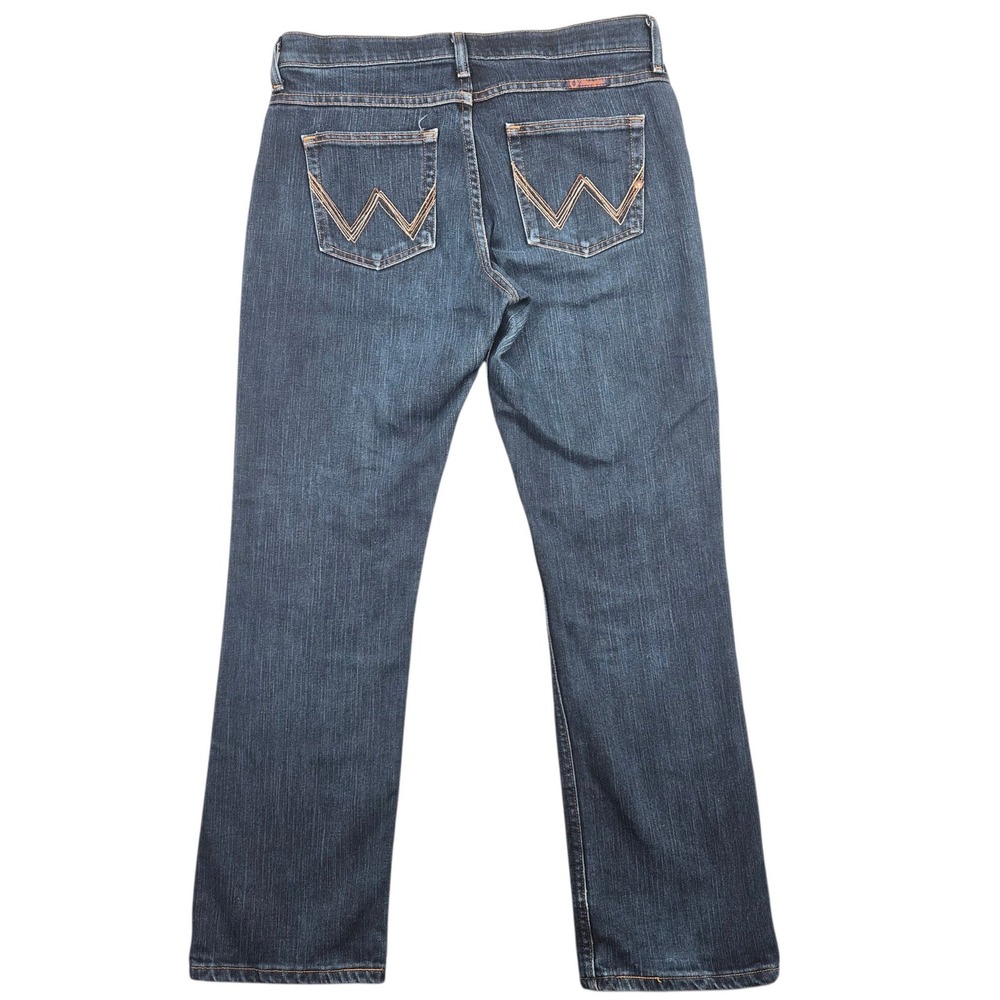 Wrangler Q-Baby Ultimate Riding Jeans Women 9/10x32 Dark Wash Bootcut WRQ20DD - Picture 2 of 5